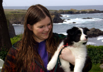 Nava with friend Kelsey in her oceanside home